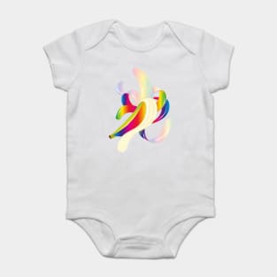 peppy peeled banana in rainbow colors Baby Bodysuit